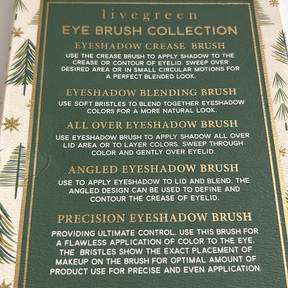 Livegreen Eye Brush Collection | Crease‎ • Blending• All Over •Angled •Precision - Picture 11 of 12